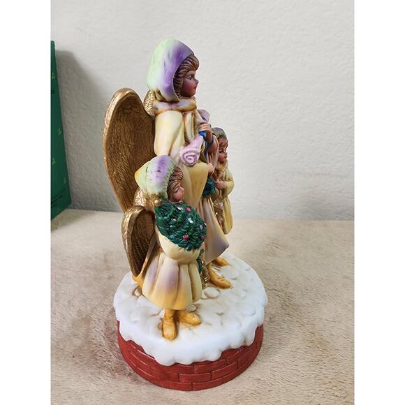 Christmas Victorian Angel Musical Ceramic Sankyo Movement w/ Box Vintage Tested - Picture 10 of 16